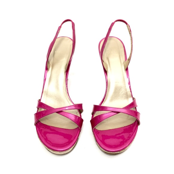 Stuart Weitzman Pink Patent Leather Cork Platforms - Picture 5 of 8